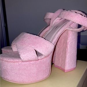 SOLD! Public Desire Pink Fuzzy Platforms